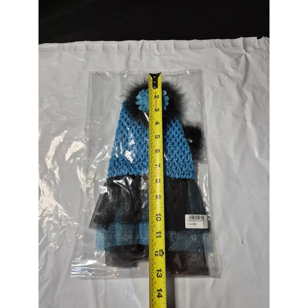 Dog , Cat Dress Tutu Black Blue Pet Outfit Size S Holloween Costume Puppy Skirt